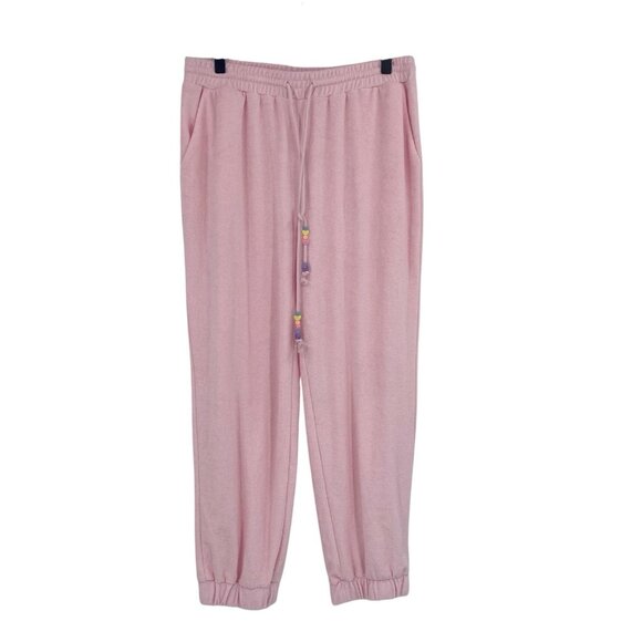 Stoney Clover Lane x Target Women's M Ankle Terry Joggers Light Pink Beaded - Picture 1 of 12